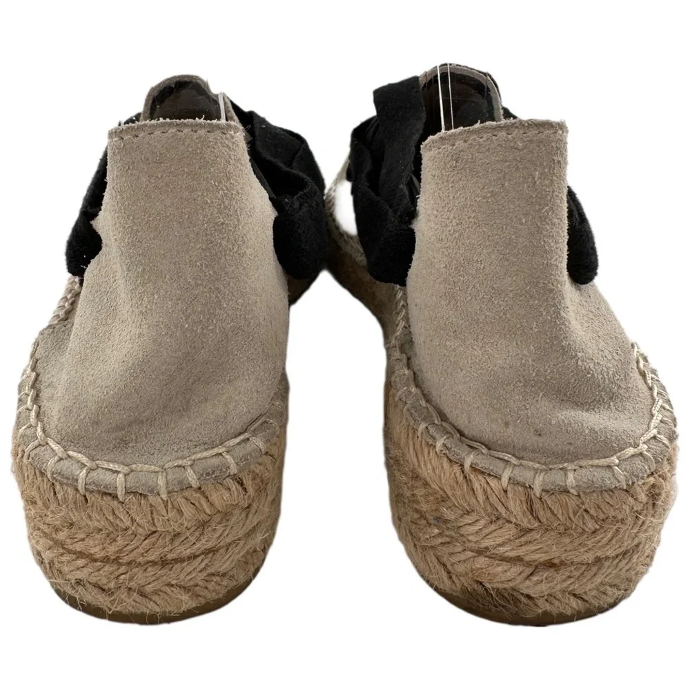 Free people flats 36 6 black beige suede dorsay Espadrilles coastal granny